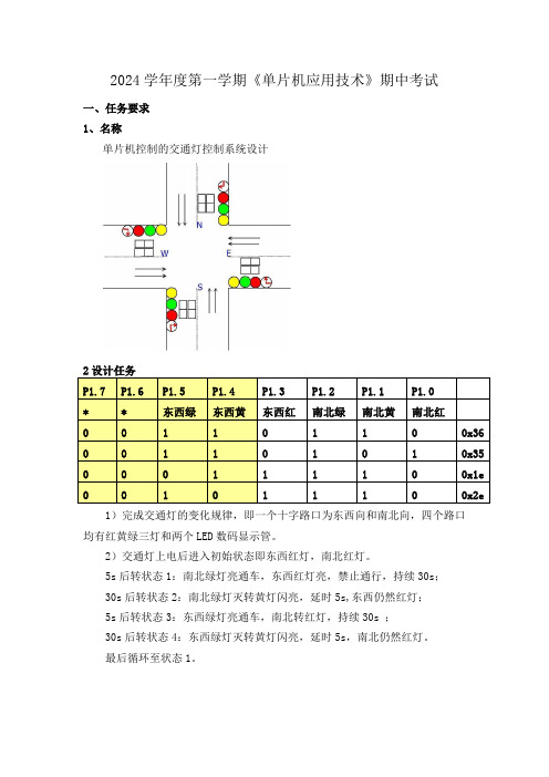 中职《单片机应用技术》期中考试试卷