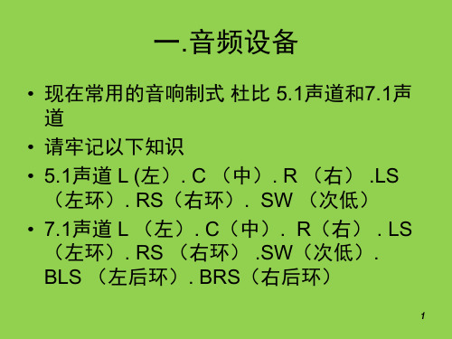 电影院设备技术课堂PPT