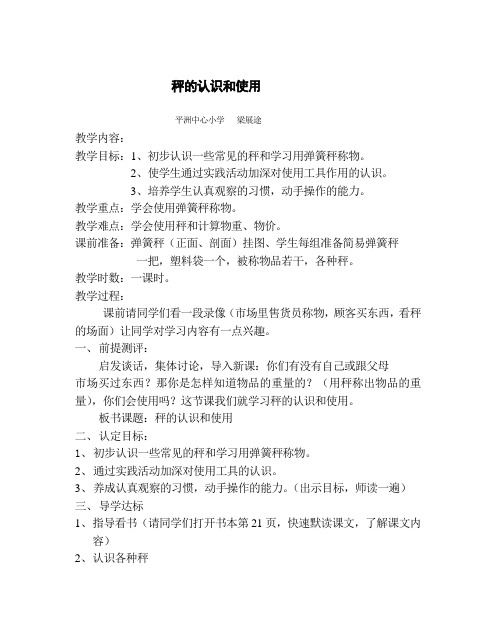 秤的认识和使用