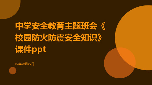 中学安全教育主题班会《校园防火防震安全知识》课件ppt