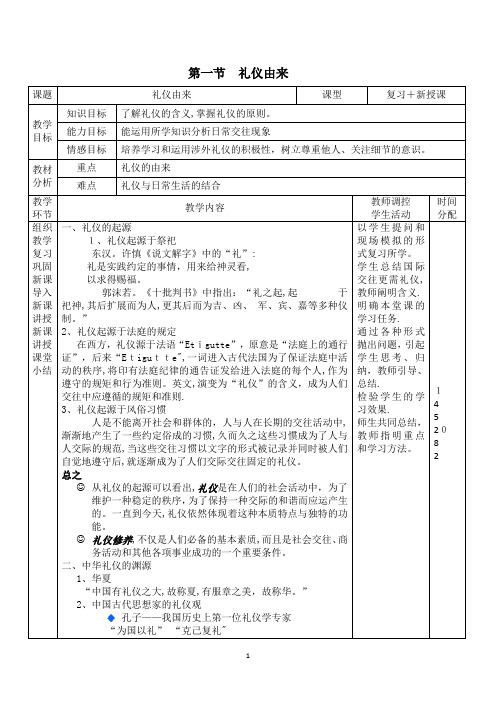 涉外礼仪教案