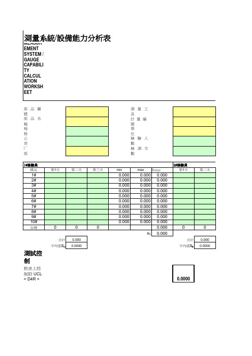 GR&R 测量系统分析