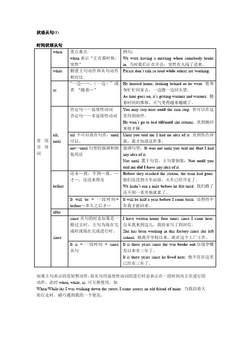 时间状语从句