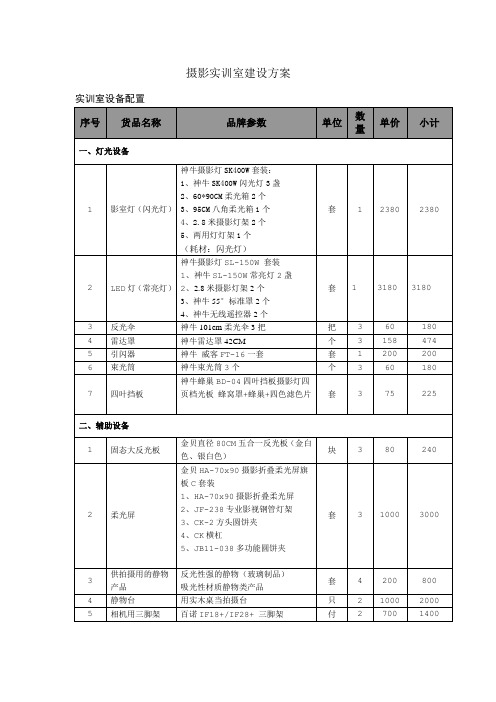 摄影棚建设方案