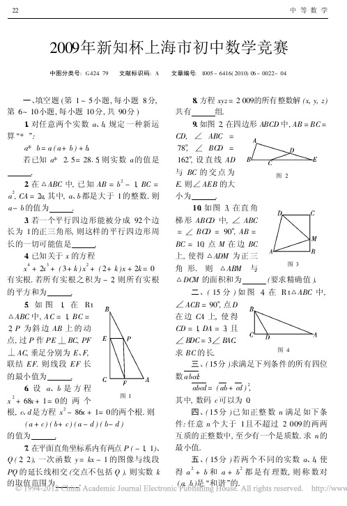 2009年新知杯上海市初中数学竞赛