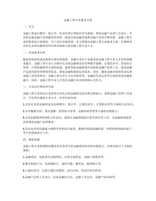 金融工程专业建设方案