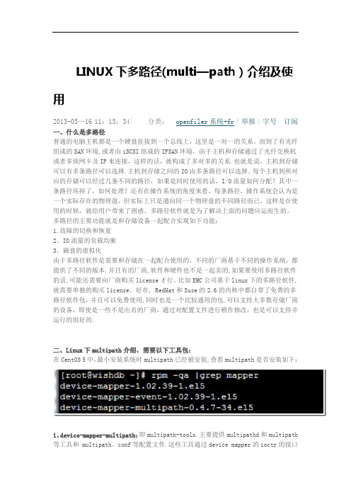 LINUX下多路径(详细)