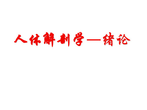 人体解剖学―绪论