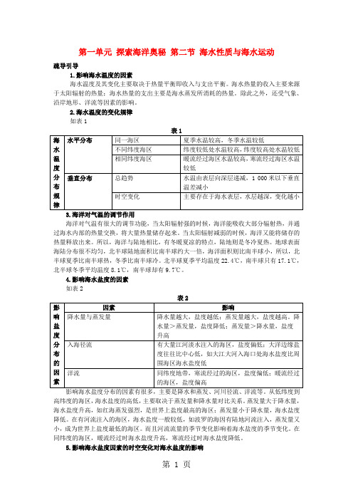 高中地理第一单元探索海洋奥秘第二节海水性质与海水运动素材鲁教版选修2-精选文档