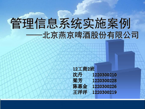 燕京啤酒管理信息系统实施案例