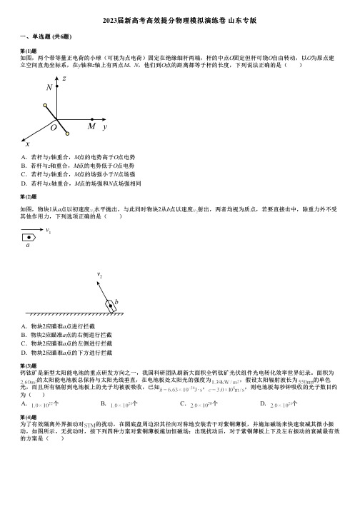 2023届新高考高效提分物理模拟演练卷 山东专版