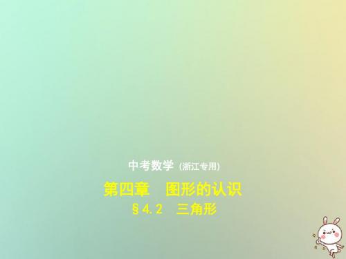 浙江专用2019年中考数学总复习第四章图形的认识4.2三角形试卷部分课件