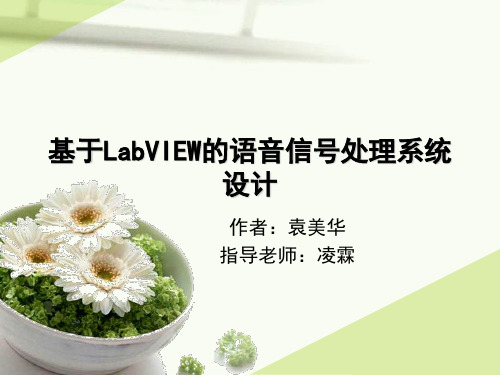 基于LabVIEW的语音信号处理系统设计答辩