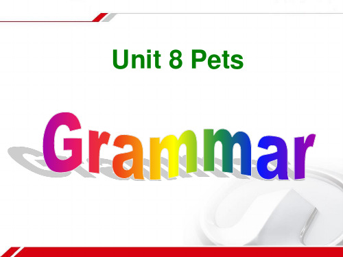 牛津译林版英语七年级下册 Unit 8 Pets Grammar