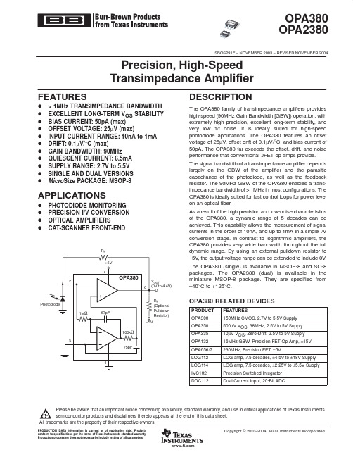 OPA2380 DataSheet