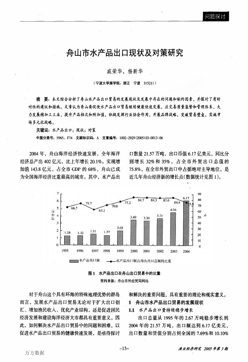 舟山市水产品出口现状及对策研究