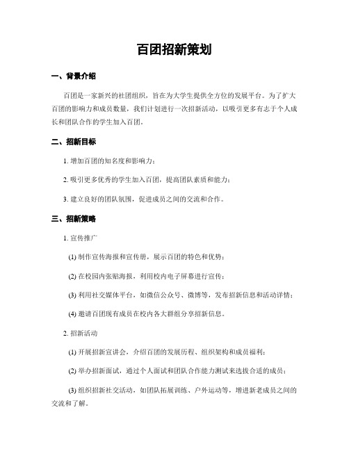 百团招新策划