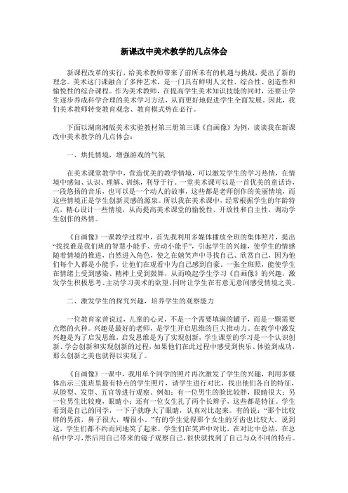 新课改中美术教学的几点体会