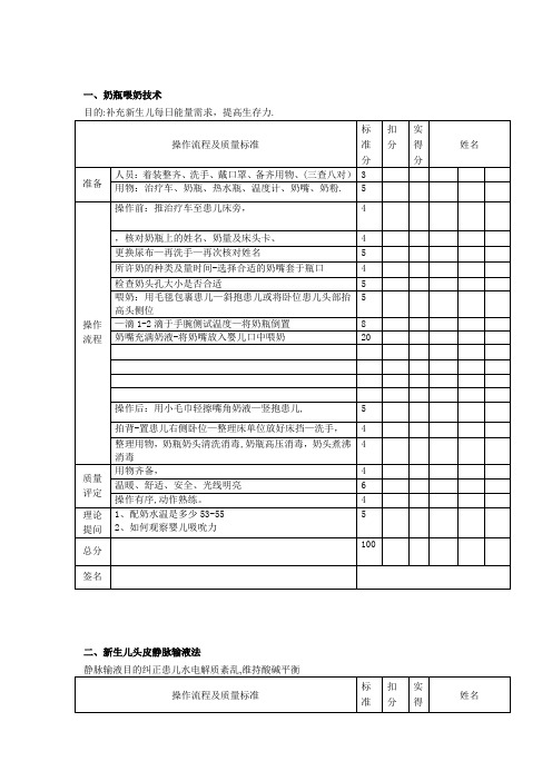 儿科护理技术操作常规