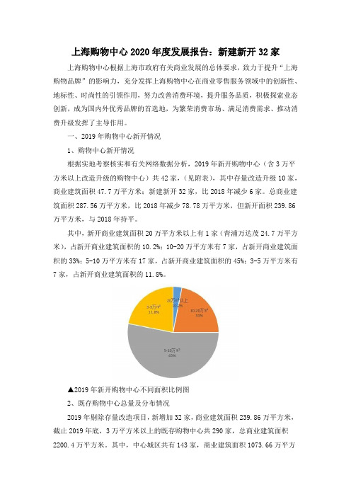 上海购物中心2020年度发展报告：新建新开32家