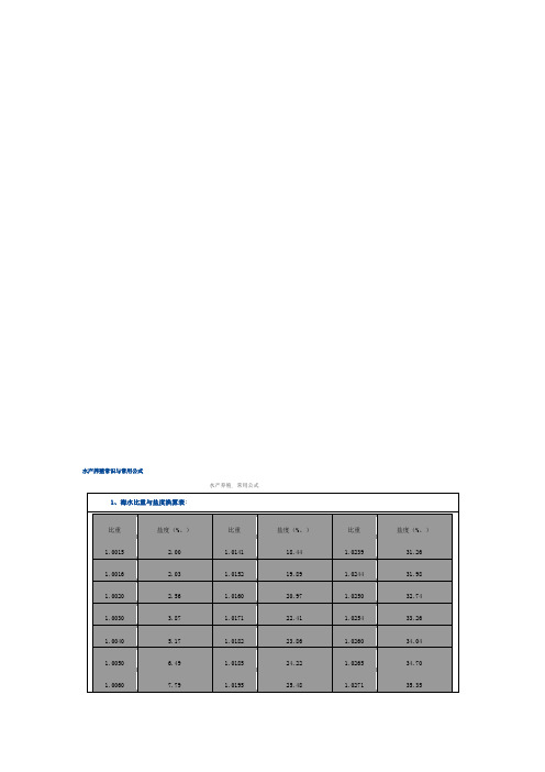 水产养殖常识与常用公式