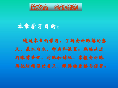 第六章会计账簿
