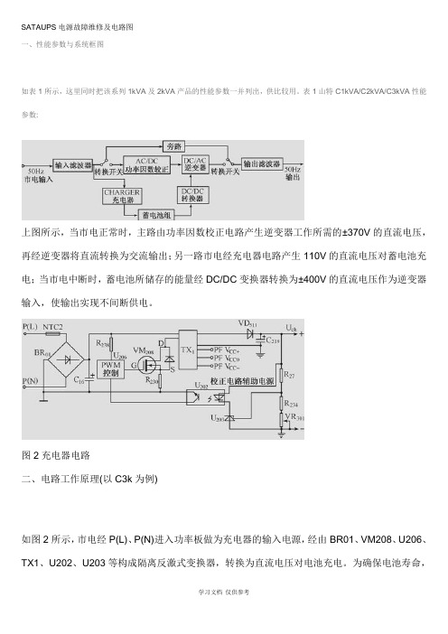 山特SATAUPS电源故障维修及电路图