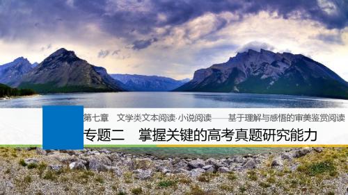 2019届高考一轮复习备考资料之语文第七章文学类文本阅读+小说阅读——基于理解与感悟的审美鉴赏阅读+专题二