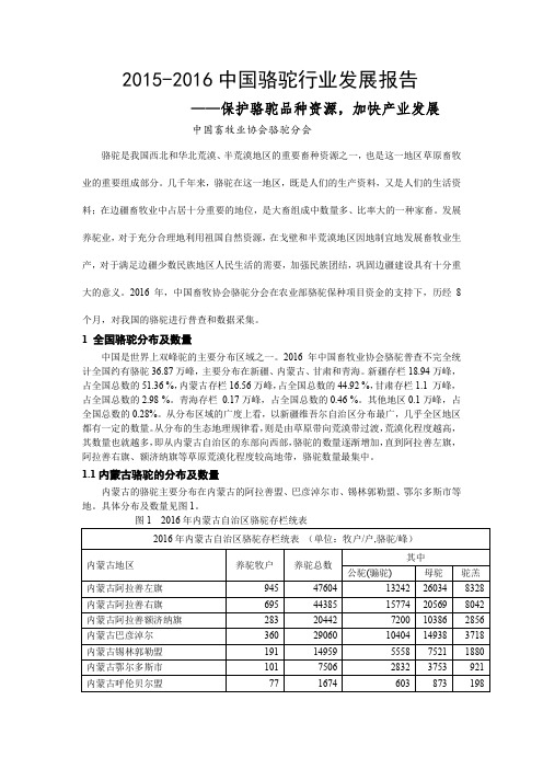 中国骆驼行业调查报告