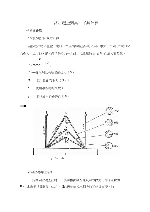 常用起重索具、吊具计算