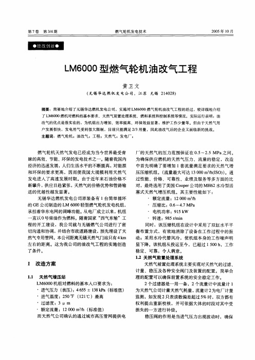 LM6000型燃气轮机油改气工程