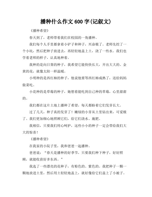 播种什么作文600字(记叙文)