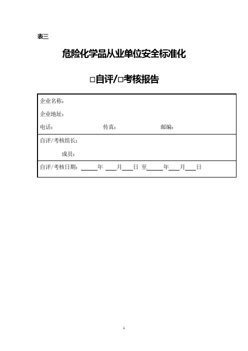 安全标准化自评表、打分标准表