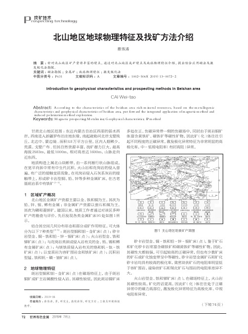 北山地区地球物理特征及找矿方法介绍