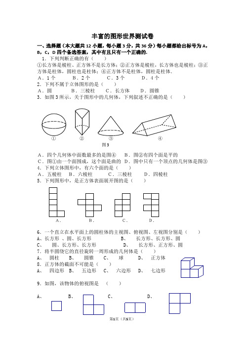 丰富的图形世界单元测试题