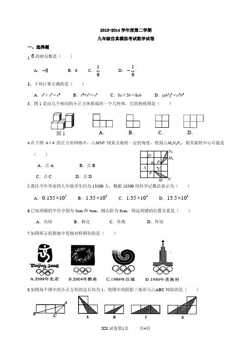 2014深圳中考数学仿真模拟试题