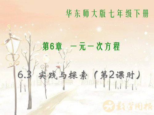 华师大版数学七年级下册第6章《实践与探索》优质公开课课件