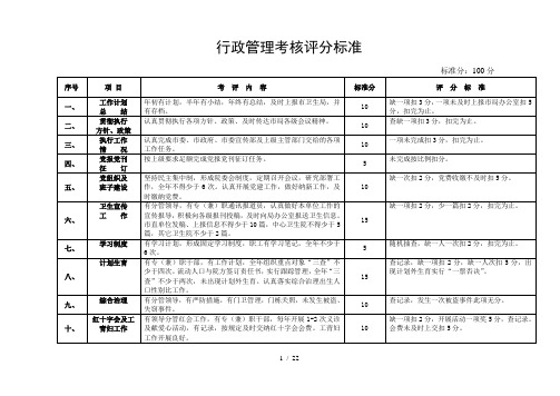 行政管理考核评分标准