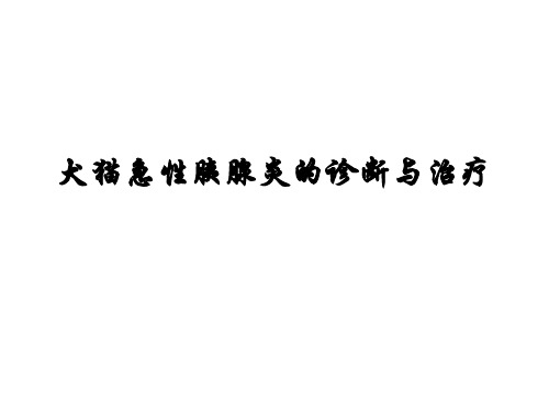 犬猫急性胰腺炎的诊断与治疗