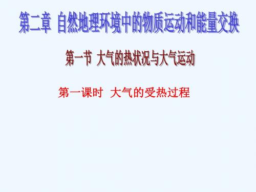 江西省吉安县第三中学高中地理第二章自然地理环境中的物质运动和能量交换2.1大气的热状况与大气运动课件中