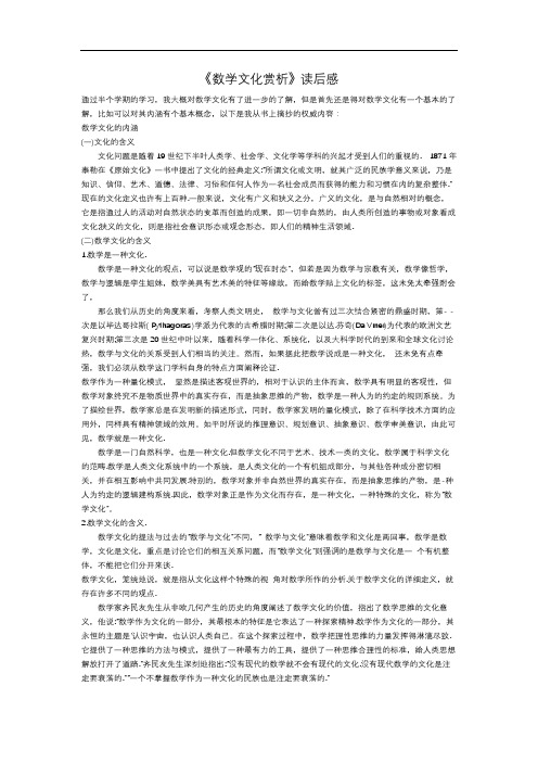 数学文化赏析读后感