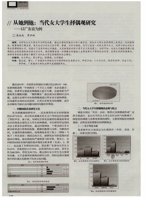 从她到他:当代女大学生择偶观研究——以广东省为例