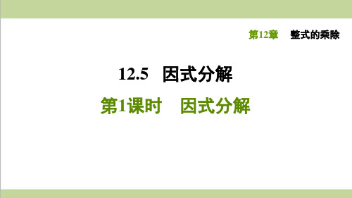 华师大版八年级上册数学 12.5.1因式分解 重点习题练习复习课件