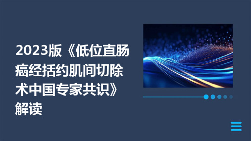 2023版《低位直肠癌经括约肌间切除术中国专家共识》解读ppt课件