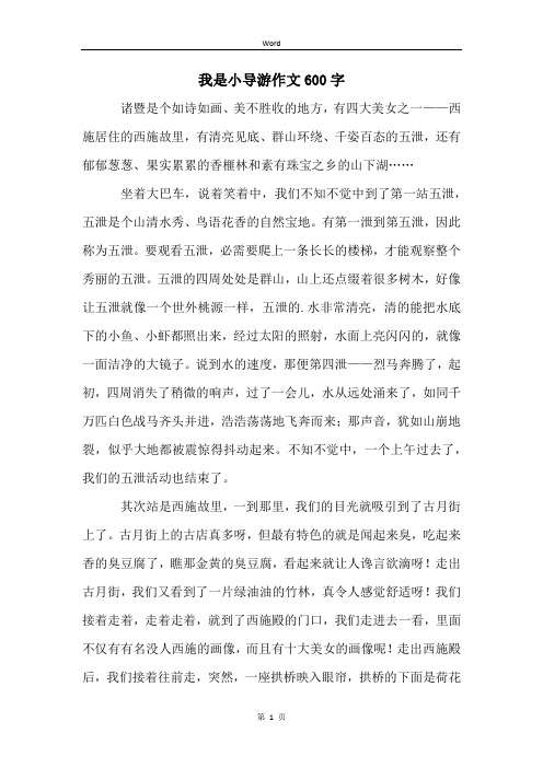 我是小导游作文600字