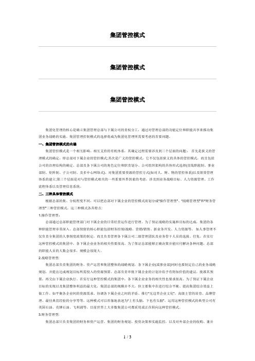 集团化管控模式(doc 5页)