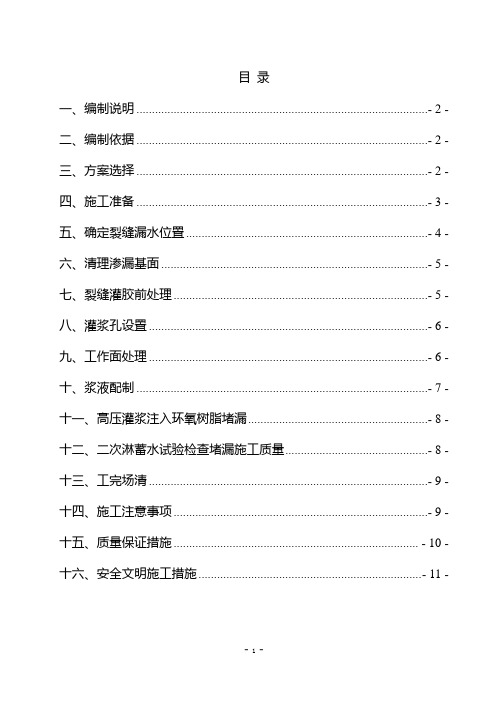 主体结构混凝土裂缝堵漏专项施工方案