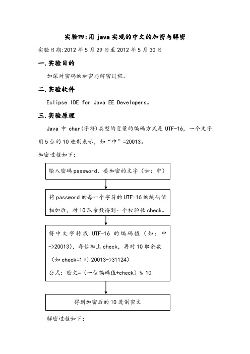 中文的加密与解密算法之java篇