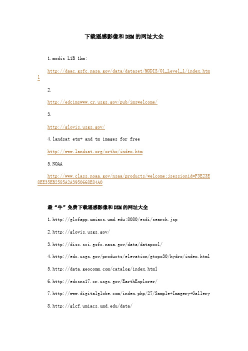 下载遥感影像和DEM的网址大全