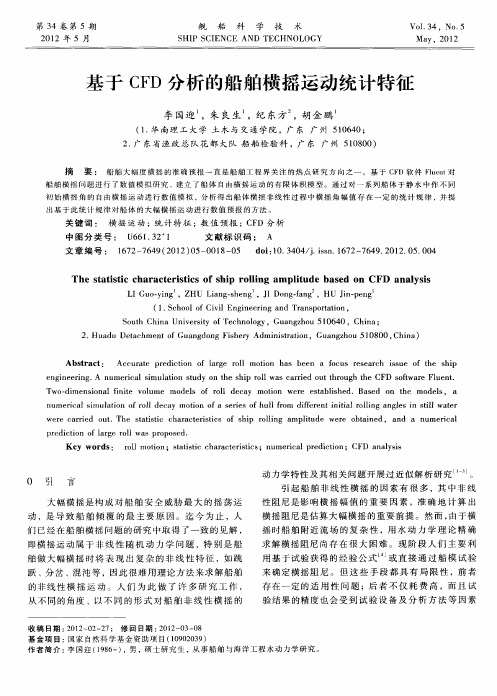 基于CFD分析的船舶横摇运动统计特征